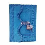 pranjals house Blue Leather Handmade Diary 100 Pages