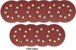 Inditrust Pro 10pc 7inch Sand paper size P220 (220 Grit) 8 Hole Round Velcro disc Emery Sandpaper