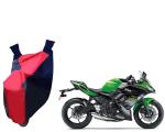Feelitson Red, Blue Water Proof & Blue Bike Body Cover With Mirror Pockets, Buckle Belt, Carry Bag For Kawasaki Ninja 650