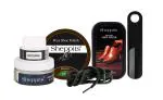 Sheppits Premium Shoe Shiner (Neutral), Shoe Polish (Brown), Shoe Horn (Black), Shoe Cream, & Formal Shoes Laces (Black) Combo | Shoe Care Kit