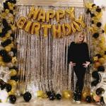 FANEX Solid Happy Birthday Latex Gold Balloon (Pack of 45)