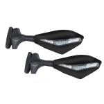 AllExtreme EXTSRM2 Universal Motorcycle Rearview Side Mirrors with LED Turn Signal Indicator Adjustable Bike Rear View Mirror for R15 and Other Full Flared Bikes (Amber Yellow)