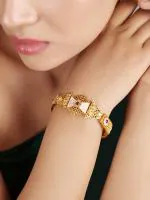 JIYANSHI FASHION Gold Plated Indian Wedding Bollywood Style Brass Bracelet | Bracelets For Women And Girls
