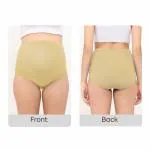 Mylo Essentials High Waist Maternity/Postpartum Panty -Anti-Microbial with Comfy Adjustable Waistband (XL, French Vanilla &Black Beauty)