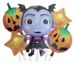 Jagmag Multicolor Vampire Vampirina Foil Balloons Happy Halloween Balloon, Spooky Halloween Party Decor, Halloween Decoration, Halloween Balloons, Pumpkin Halloween Balloon (Set Of 5)