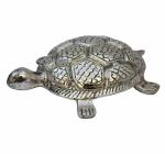 Crafticia Silver Metal Tortoise Fengshui Good Luck God Idol - Standard