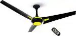 Superfan Super Q 3 Blades 1400 mm High Flow Energy Efficient 5 Star Rated BLDC Ceiling Fans, Citryc Onyx