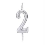Hippity Hop Silver Number Birthday Candle