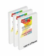 Variety Canvas 10 Oz White Pre Stretched Canvas Board with Wooden Frame 10 x 14 Inch (Pack of 3)