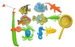 Skky bell Plastic Kids fav Magnetic Fishing Toy Game with Fishing Rod and Colourful Fishes Multicolour