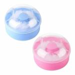DIVYA UNIQUES Powder Puff With Container for Baby, babies Classic Powder Puff with Storage Container - Set of 2