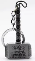 Blue Aura Blutech Silver Hammer Superhero Locking Key Chain