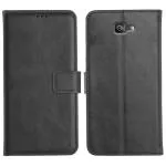 Orosky Samsung J7 Prime 2 Flip Cover Case | Hand Stitched | Shockpooof | Wallet Style Leather Flip Back Cover for Samsung Galaxy J7 Prime 2 (Black)