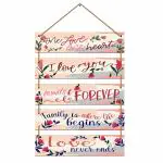 Indianara Multicolor Love Quotes Wall Hanging MDF Decorative Wall Art For Living Room, Bedroom, Home Decor, Office, Gift Plaques Set of 5