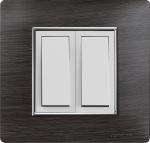 Kolors 8 Module, Modular Switch Plate [Only Cover Plate is Included], with Inner Plate, Polycarbonate, (SQ) Dark Sapele with Silver Line [KBC Selekt]