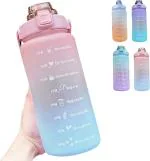 Virtuous Plastic Multicolor 2000 Ml Water Bottle Gallon With Time Marker