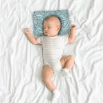 Kradyl Kroft Baby Head Shaping Pillow with 100% Cotton Removable Cover | Applr Biogen Foam Construct | New Born Pillow for Flat Head Prevention (Lucky Green)