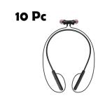 KOISHU Plastic Wireless Bluetooth Headphone Neckband | Sweat Resistant | Bluetooth Version 5 | Outstanding Sound Quality with Comfortable Neck Support | Black Color | Pack of 10
