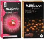 MANFORCE Extra Dotted Litchi Flavoured & Premium Hotdots Belgian Chocolate 10 Sheet (Set of 2)