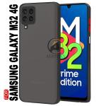 AERTOXX Samsung Galaxy M32 4G Smoke Back Case Cover | Translucent Smoked Matte Back | 360 Degree Protection | Protective Hard Back Cover for Samsung Galaxy M32 4G (Black Bumper)