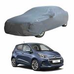 Oshotto/Recaro Dark Grey 100% Anti Reflective, dustproof and Water Proof Car Body Cover with Mirror Pocket Compatible with Hyundai i10