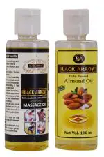 Black Arrow Ayurvedic Massage pain calm oil & Sweet Almond oil - 100ml + 100ml - 200ml