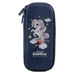 Smily Kiddos SMK16001527 Blue Unicorn Ethylene Vinyl Acetate Zipper Pencil Case for Boys and Girls