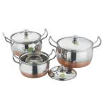 JVL Silver Stainless Steel Cookware And Serveware Essential Utensil Pot Handi Set With Lid 850ml, 1300ml, 2200ml (Pack of 3)