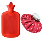 LISAMED First Aid, Sports Injury, Pain Relief and Hot/Cold Therapy - Rubber Hot Water Bag 2000ml & Ice Bag (Colour May Vary)