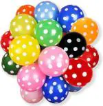 RG Accessories Multicolor Solid Polka Dot Balloons Set For Birthday Anniversary Decoration (Pack Of 50)