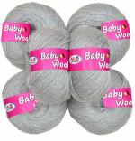 M.G Enterprise yarn, Baby wool tres Steel Grey Pack of 6 pc 25 gm each