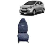 Kingsway Towel Fabric Car Seat Covers for Hyundai Eon, 2011 - 2019 Model, Material: 100% Cotton, Color : Grey, Complete Set of All Seats (Car Specific Front + Rear Seat Covers)