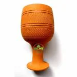 KSI Natural Handmade Clay Wine Glass for Drinking Pack of 1 Incomplete