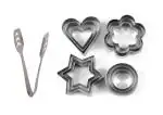 Blue Wonder Stainless Steel Momo Tong with Cookie Cutter Stainless Steel Cookie Cutter with 4Shape and Multicolour, Pack of 2