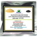 MGBN Gelatin With Sabja Seed Powder 2 In 1 Uses For Face Mask, Hair Removal Skin Care 125 gm