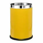 OPR Stainless Steel Color Dustbin| Color Open Waste Bin, Trash can for Home, Kitchen, Office, Bedroom, Bathroom (10 Liters, Yellow)