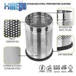 HOMEGRO Stainless Steel Open Perforated Dustbin Without Lid| Garbage Bin For Home, Bedroom, washrooms, Office, Kitchen, Bathroom- (7 X 11 In. -6 Liter)
