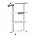 Synergy - Heavy Duty Stainless Steel Double Pole Foldable Cloth Dryer Stands/Clothes Drying Stand with EZEE Cloth Clipper Combo