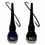 KINDED Midnight Black and Royal Blue Waterproof Smudgeproof Longlasting Liquid Eye Liner, 5 ml - Pack of 2