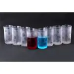 Lion Lender (Pack of 8) Prism Design Water Glass (300 ml, Plastic, Clear)