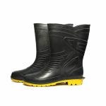 HEALTH SAFE Gum Boot For Men (Size: 8,Black & Yellow) Flexible PVC, Puncture & Tear Resistant,Anti-Static,Anti-Slip,Oil/Water/Acid Resistance,Labour/Worker Purpose,Safety Unisex Gumboot with Socks/Lining