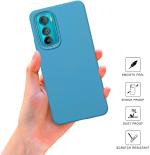 Sprig Liquid Silicone Blue Back Cover For Motorola Edge 30, Moto Edge 30, Edge 30