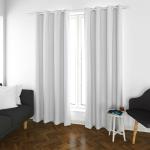 Parda Online White Blackout Fabric Solid Eyelet Window Curtain 7ft, (Pack of 2)