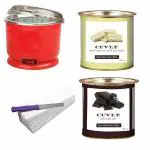 CUVLY Waxing Kit Combo Wax Machine Wax Heater + Chocolate Wax (600 gm) + White Chocolate Wax (600 gm) + Wax Strips (70) + Wax Spatula Knife for Women
