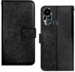 AmericHome Infinix Hot 11S, X6812 Black Artificial Leather, Rubber, Cloth Grip Case Flip Cover