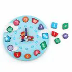 Aditi Toys Wooden Learning Clock for Kids, Educational Pre-School Toy, Teach Clock Time, Shape Sorter & Shape Learning for Kids Above 12 Months
