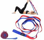 Signamio Yoga Belt 12 Loop for Women and Men Workout Yoga Fitness - Blue-Red-1 PCS