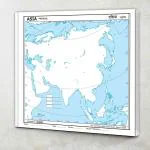GO WOO SMALL - 100 ASIA PHYSICAL OUTLINE MAP FOR SCHOOL | Compact Asia Physical outline Map for School