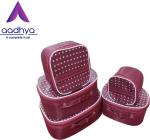 Aavni Multipurpose Set Of 5 Kit Vanity Storage Box Makeup Kit Vanity Box (Maroon)