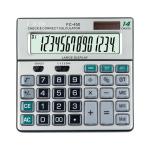 Flair FC-450 Desktop Series Basic Calculator | 14 Digits Calculator | Special Keys with Key Guard | Best Key Layout | Dual Power with Solar | Auto Replay | 99 Steps Check & Correct | Grey, Pack of 1